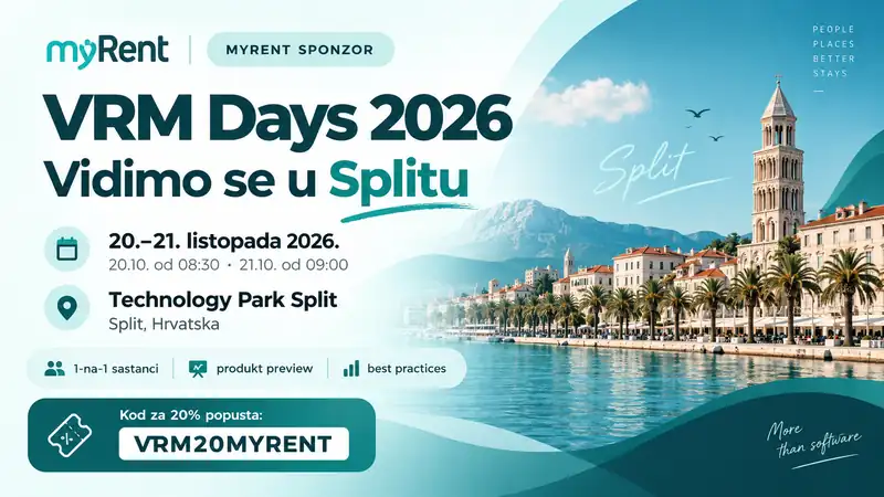 MyRent na VRM Days 2026 u Splitu, 20. i 21. listopada u Technology Parku Split